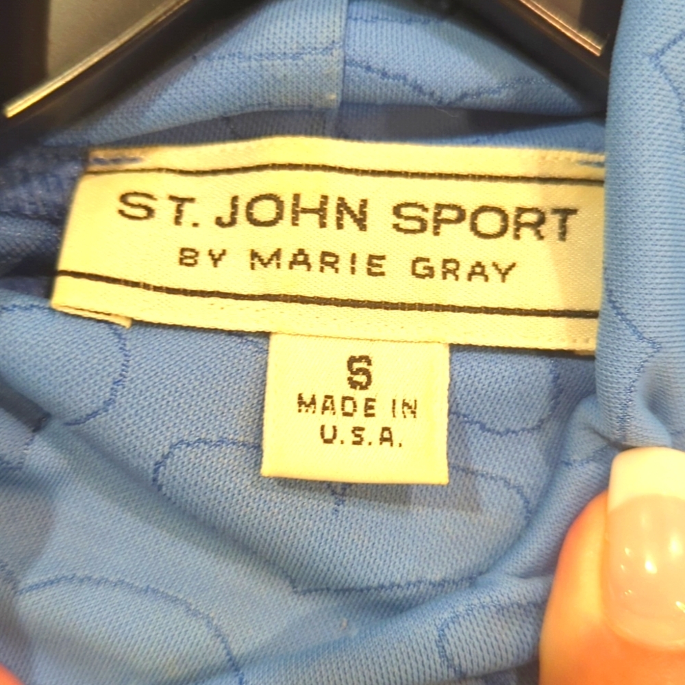St John Sport  Vintage casual mock. Size S. Sky blue